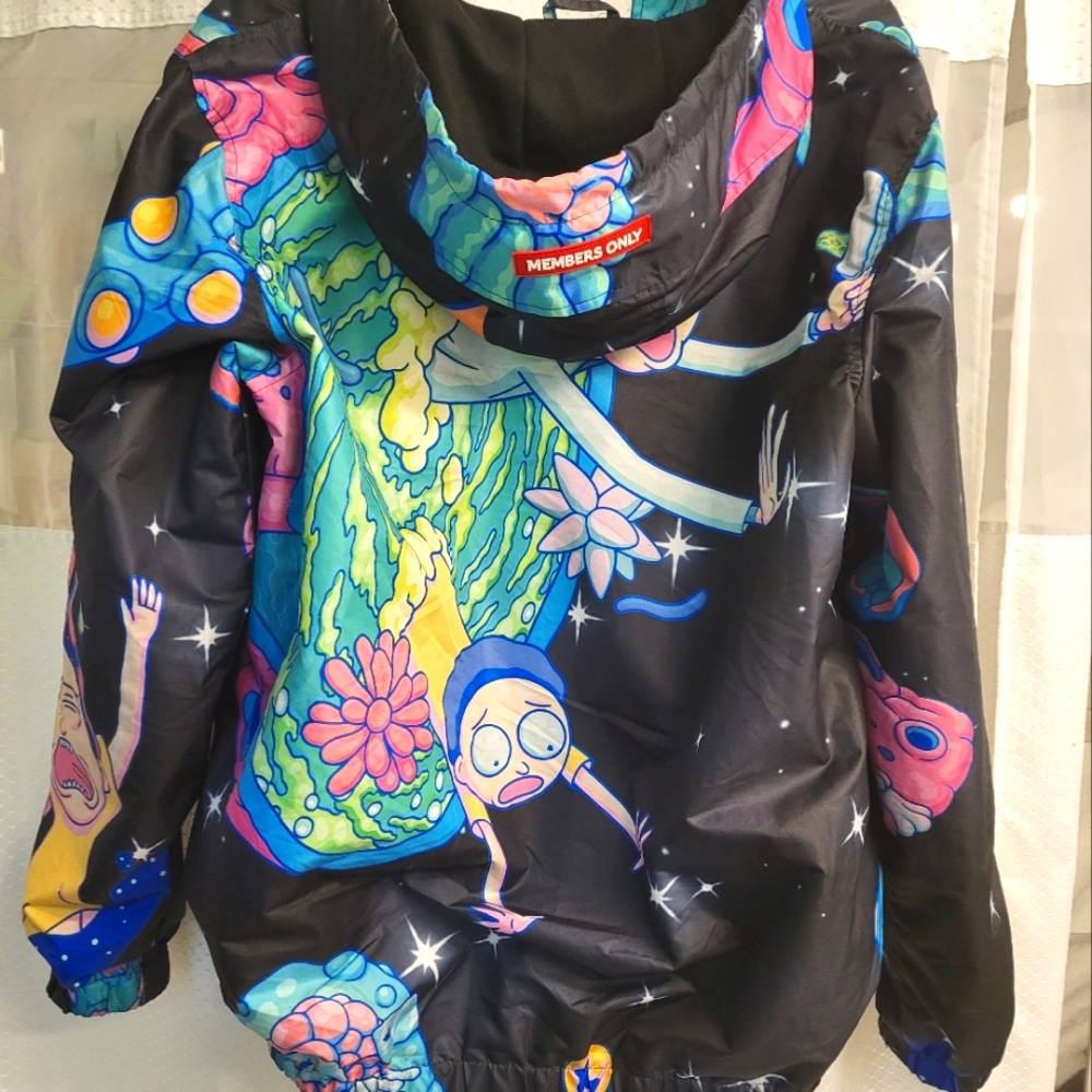 Members Only x Rick & Morty Black Windbreaker Jacket From Members Only